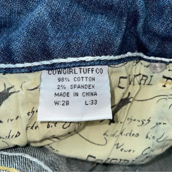 Cowgirl tuff co bootcut Jean W28/L32/1/2 - Picture 8 of 12